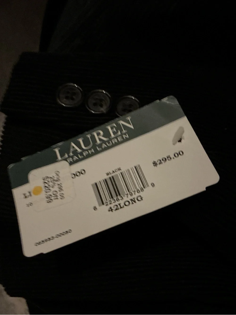 Lauren Ralph Lauren Men’s 42L Black Corduroy Ultraflex Blazer Sport Coat NWT